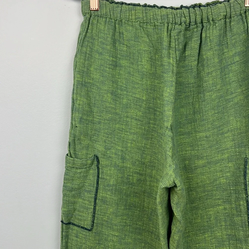 CLICK by Color me Cotton 100% linen medium 2 piece women’s set reversible pants - Picture 10 of 12